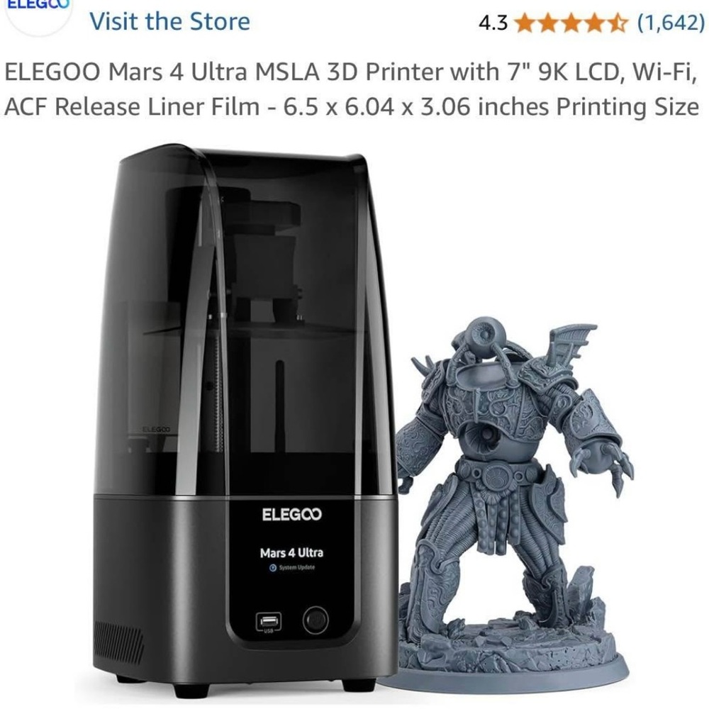 ELEGOO Mars 4 Ultra MSLA 3D Printer